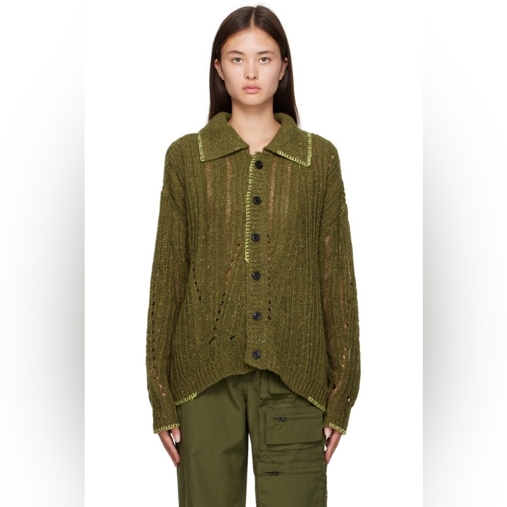 🎀SSENSE ANDERSSON BELL Khaki Nep Cardigan large SSENSE